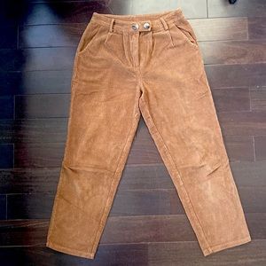 Brown Corduroy textured trousers from love riche.